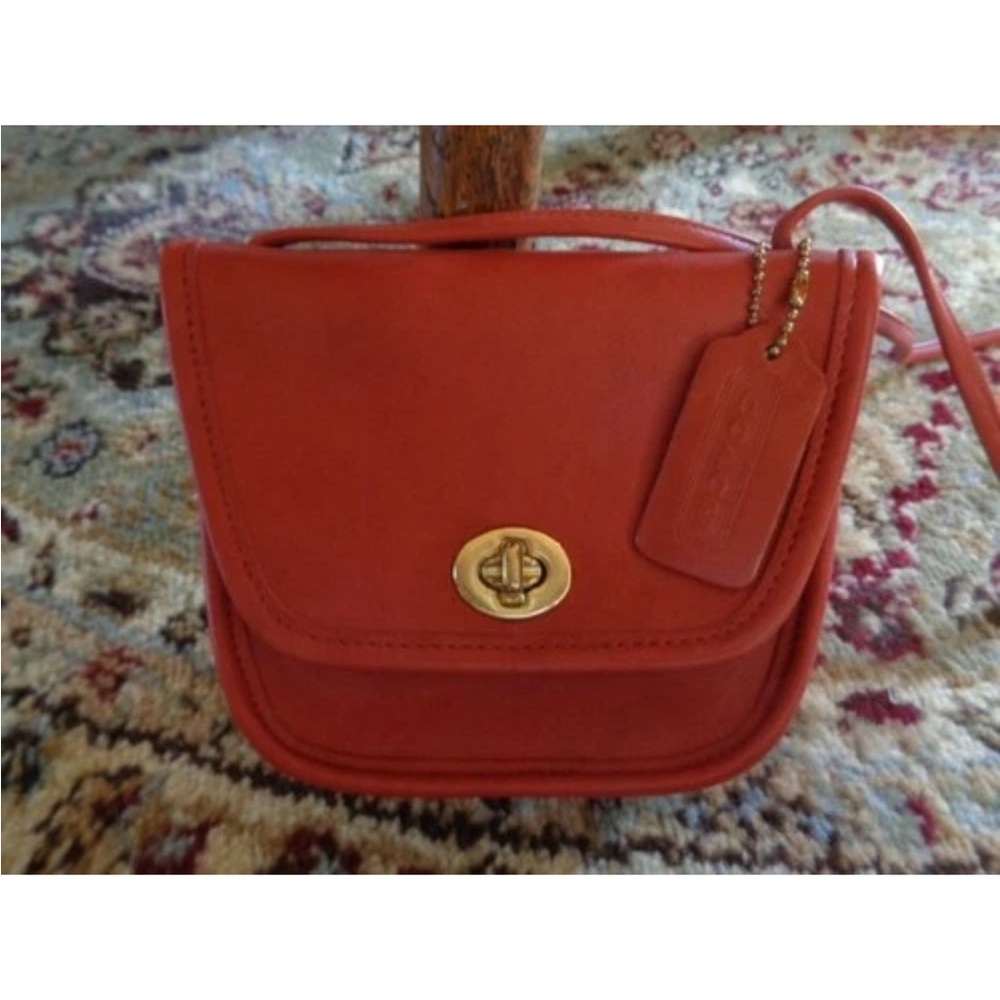 Vintage Coach Everett Mini Crossbody Bag Red/Orange Excellent Condition RARE!